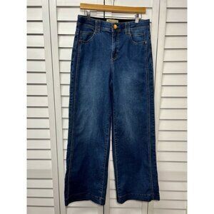 Democracy "Ab"Solution High Rise Wide Leg Trouser Stretch Jeans Slimming Size 10